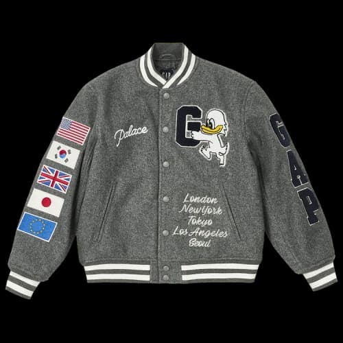 Palace x Gap Kids Varsity Jacket 'Grey'