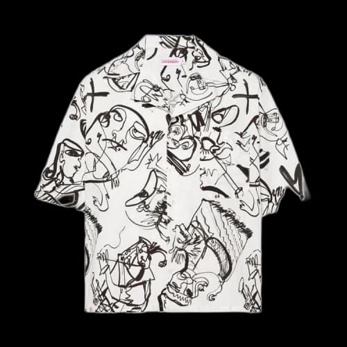 Charles Jeffrey Loverboy Hawaiian Shirt 'White/Black'