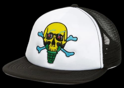 Icecream Ice Cream Skully Trucker Hat Black