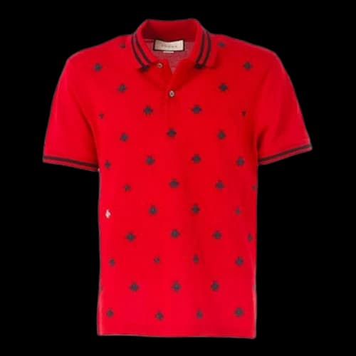 Gucci SS21 lapel Printing Short Sleeve Polo Shirt Red