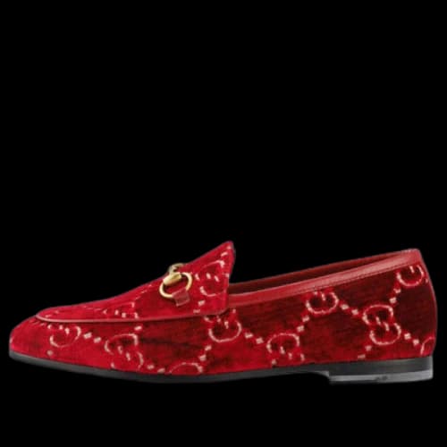 Gucci Jordaan GG Velvet Loafer 'Red' (Women's)