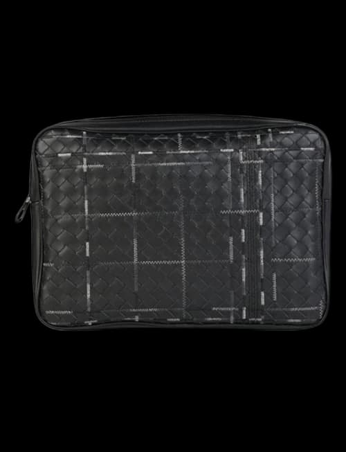 Bottega Veneta Metropolis Leather Wash Bag Black