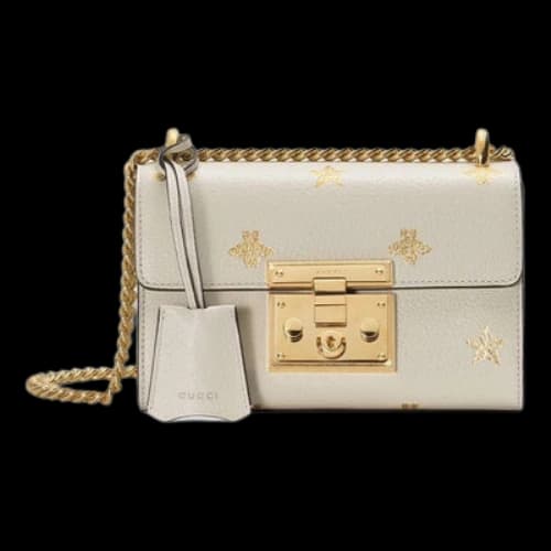 Gucci Padlock Bee Star Small-Sized Single-Shoulder Bag White (Women's)