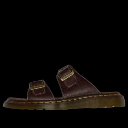Dr. Martens Josef Slide Grizzly Leather Sandals 'Dark Brown'