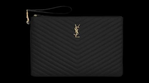 Saint Laurent Cassandre Matelasse Leaher Document Holder Black