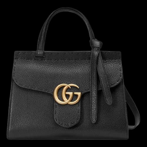 Gucci Cowhide GG Marmont Logo Single-Shoulder Bag Black (Women's)