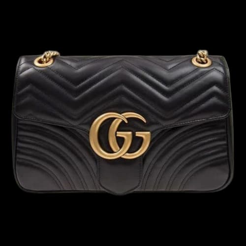 Gucci Marmont Medium Matelasse Shoulder Bag 'Black' (Women's)