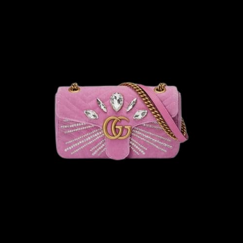 Gucci GG Marmont Small Shoulder Bag 'Pink Chevron'