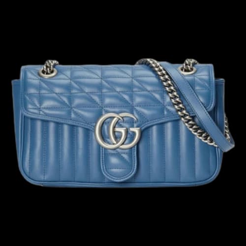 Gucci GG Marmont 'Small Blue Matelasse' (Women's)