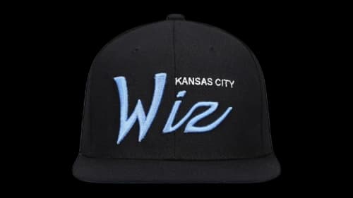 Mitchell & Ness Kansas City Wiz Historic Logo Since '96 Foundation Script Snapback Hat Black/Blue