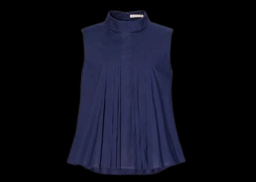 Uniqlo x MARNI Women's Tuck Blouse (Asia Sizing) Navy