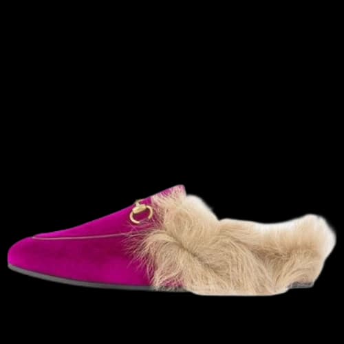 Gucci Princetown Velvet Fur Lined 'Fucsia' (Women's)