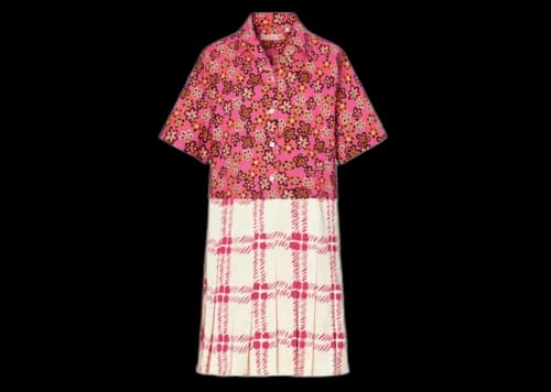Uniqlo x MARNI Open Collar Pleated Dress (Asia Sizing) Pink