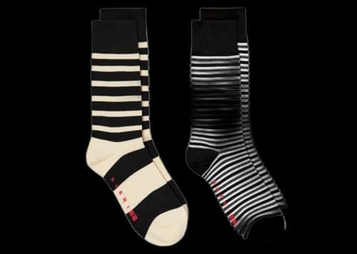 Uniqlo x MARNI Border Socks (Asia Sizing) (Set of 2) Black