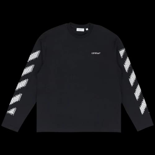 OFF-WHITE Pixel Diagonal Stripes L/S Tee Black