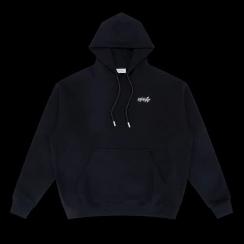 Off-White Paint Splatter Arrow Diag French Terry Hoodie 'Black'