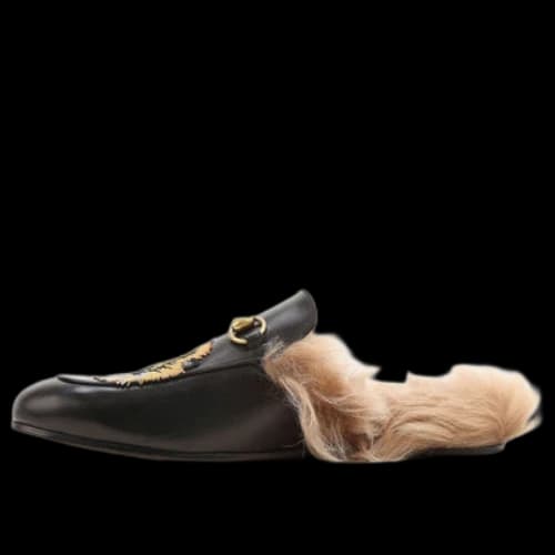 Gucci Princetown with Tiger Appliqueleather 'Black'