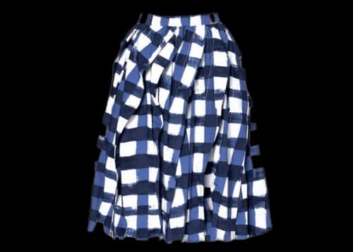Uniqlo x MARNI Women's Balloon Shape Check Skirt (Asia Sizing) Blue