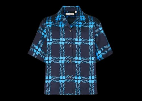 Uniqlo x MARNI Women's Oversized Open Collor Shirt (Asia Sizing) Blue