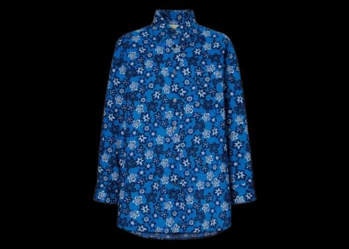 Uniqlo x MARNI Women's Oversized L/S Flower Shirt (Asia Sizing) Blue