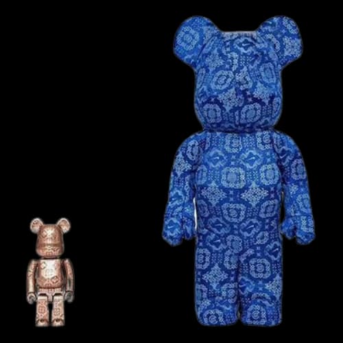 Bearbrick CLOT x Nike x Medicom Toy 100%+400% 'Rose Gold Blue'