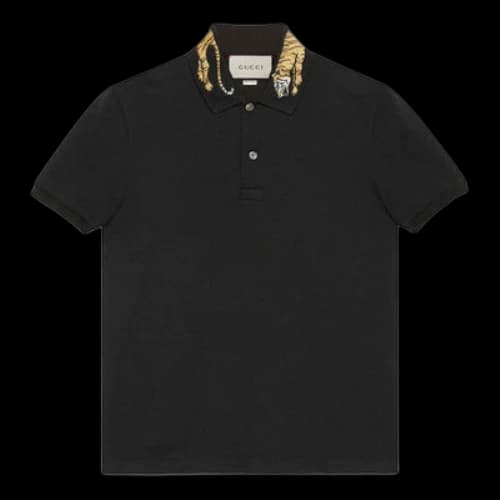Gucci Business Casual Cotton Short Sleeve Black Polo Shirt