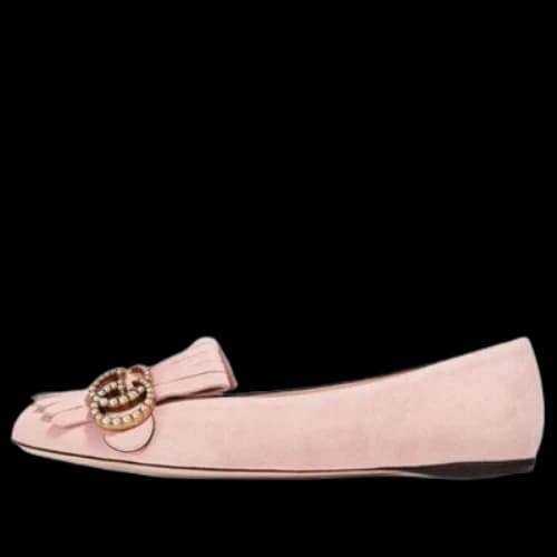 Gucci GG Marmont Crystal Embellished Flats 'Pink' (Women's)