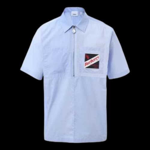 Burberry Alphabet Logo Short Sleeve Shirt Light Blue