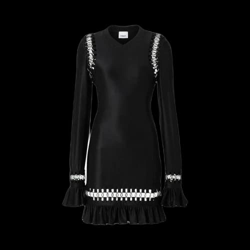 Burberry Ring-Embellished Mini Dress 'Black'