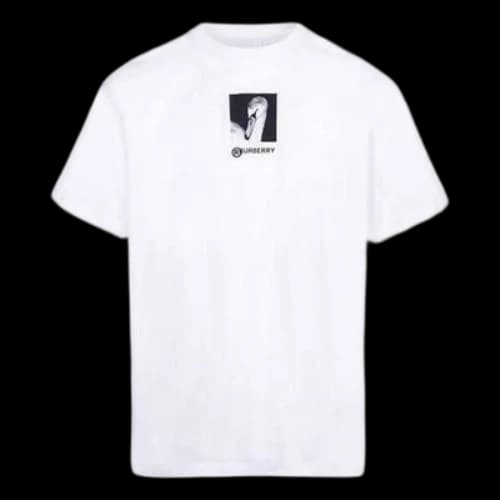Burberry Printing Cotton Round Neck Short Sleeve White