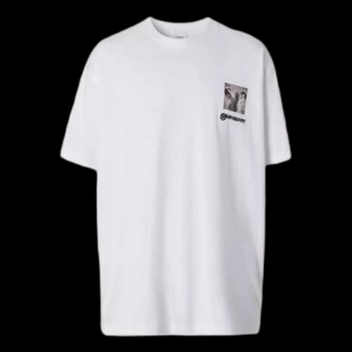 Burberry Chest Printing Cotton Short Sleeve White