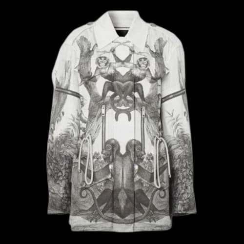 Burberry Monkey Print Silk and Cotton Gabardine Field Jacket