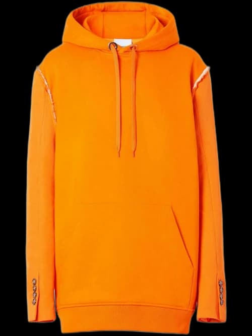 Burberry Reconstructed Panelled Hoodie Orange