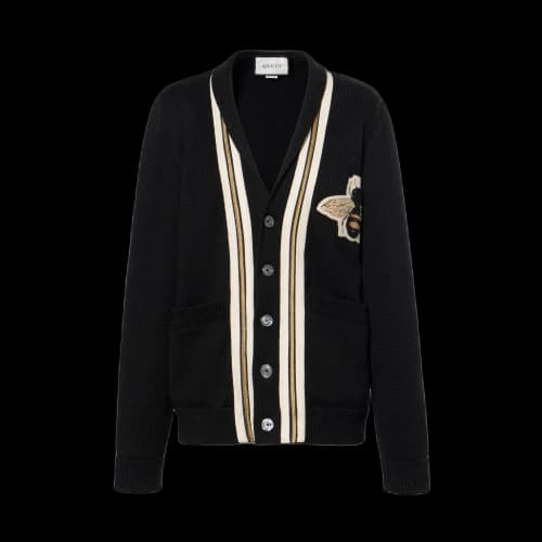 Gucci Bee Patch Cardigan 'Black'