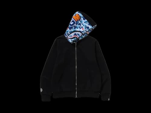 BAPE ABC Camo Reversible Shark Full Zip Hoodie Blue/Black