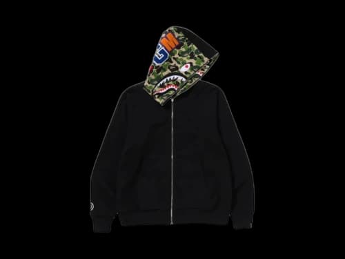 BAPE ABC Camo Reversible Shark Full Zip Hoodie Green/Black