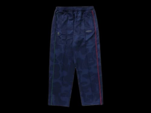 BAPE x Pagani Solid Camo Logo Relaxed Fit Track Pants Navy