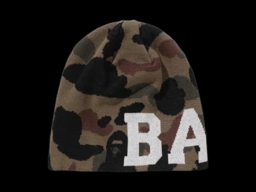 BAPE 1st Camo Knit Cap (FW25) Green