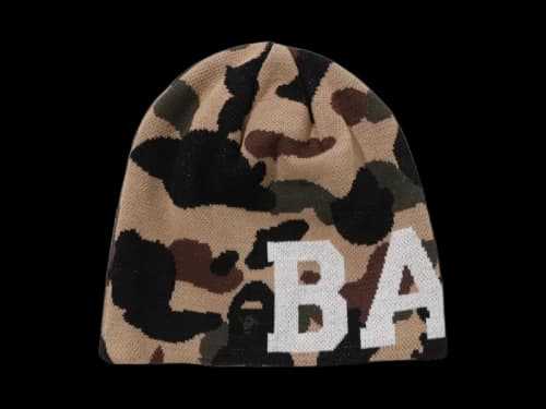 BAPE 1st Camo Knit Cap (FW25) Yellow