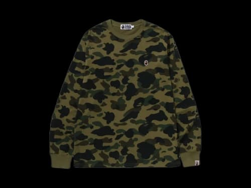 BAPE 1st Camo One Point LS Tee (FW25) Green
