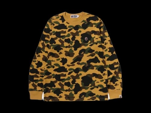 BAPE 1st Camo One Point LS Tee (FW25) Yellow