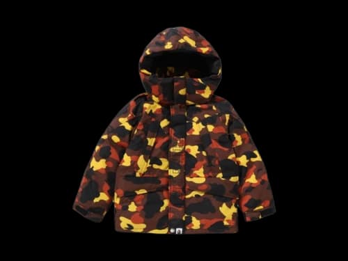 BAPE 1st Camo Snowboard Down Kids Jacket (FW25) Orange