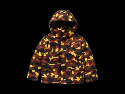 BAPE 1st Camo Snowboard Down Junior Jacket (FW25) Orange