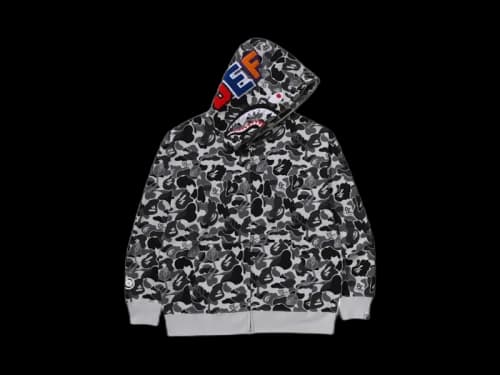 BAPE x Def Jam Camo Shark Relaxed Fit Full Zip Hoodie (FW25) Black