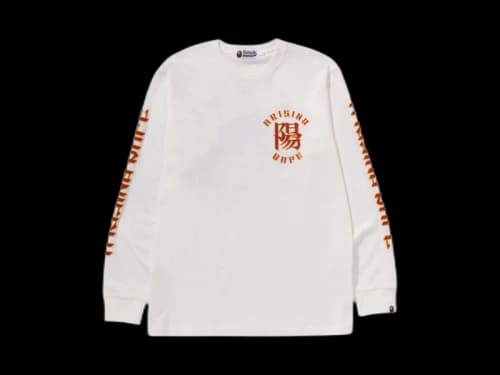 BAPE A Rising Bape LS Tee White