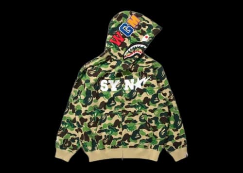 BAPE x Spotify x Central Cee Camo Shark Full Zip Hoodie Green