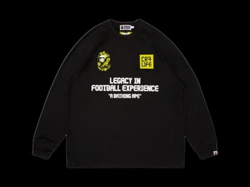 BAPE x CR7 Life Multi Logo Relaxed Fit LS Football Jersey Black