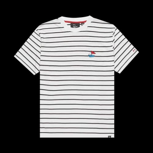 Parra Paper Boat Striper T-Shirt 'White'