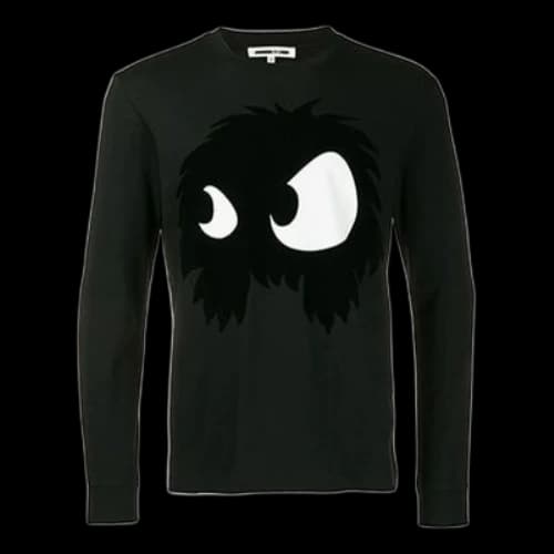 McQ Alexander McQueen Small Monster Printing Long Sleeves Unisex Black