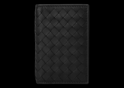 Bottega Veneta Intrecciato Weave Card Holder Black